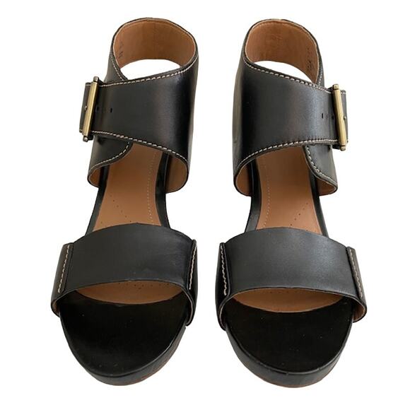 Clarks Artisan "Akena" women's leather mod sandals in black - Picture 3 of 11
